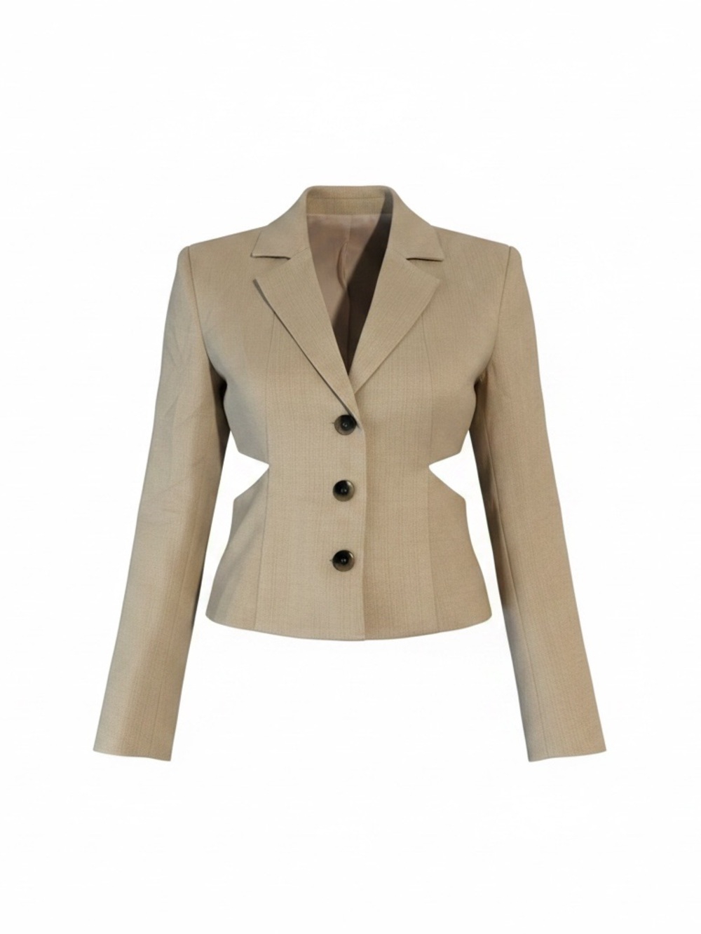 Vici-Forte Beige Tailored Cutout Blazer